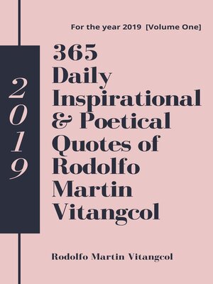 cover image of 365 Daily Inspirational & Poetical Quotes of Rodolfo Martin Vitangcol